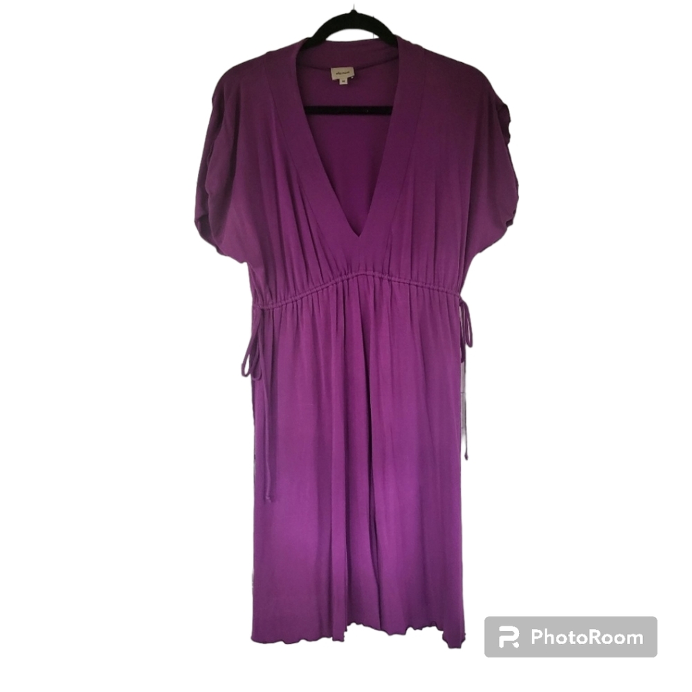 Ella Moss Purple Side Tie VNeck Dress Size Medium
